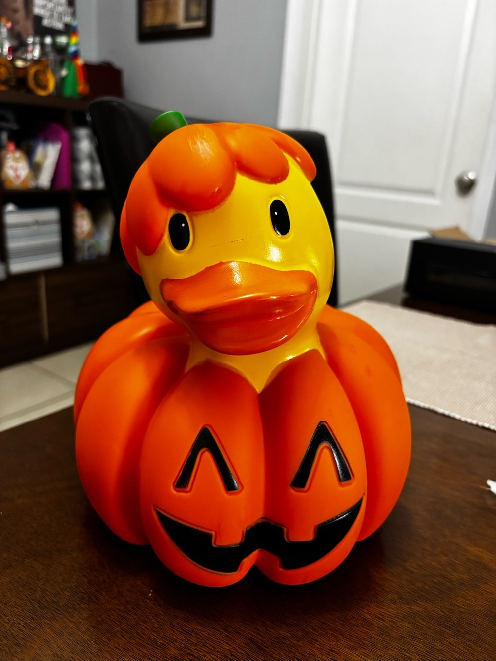 Halloween Jack-O-Lantern Jumbo Rubber Duck Figurine - Orange & Yellow